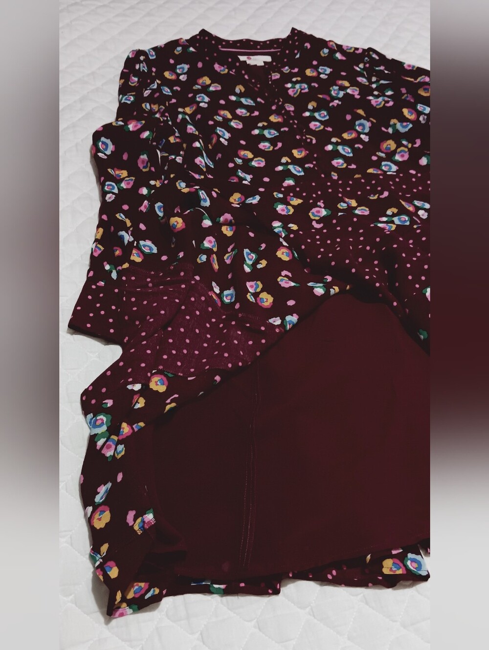 BODEN Women's Floral Burgundy Button-Front Dress Size 12 - Picture 10 of 16